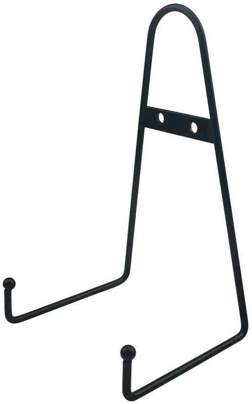 Artliving 8 Inch Large Black Metal Wall Mount Display Easel Plate Hanger Vertical Plate Stand Holders Picture Frame Stand for Wall