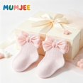 thumbnail image 3 of Miaouyo Toddler Baby Girl Crew Socks Soft Breathable Lace Ruffle Bow Princess Socks, 3 of 7