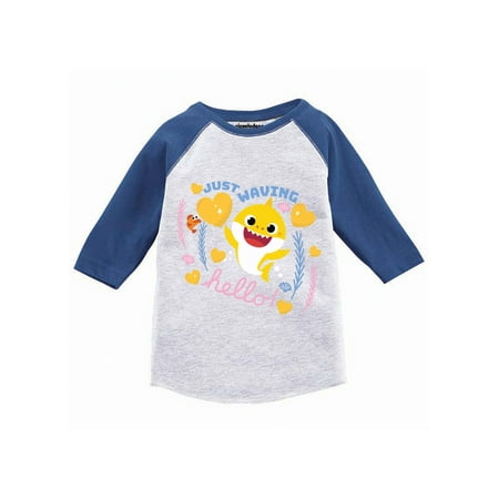 

Sharky Love Shirt for Toddler Boys Girls - Baby Shark Long Sleeve Tee - 2t 3t 4t 5t Just Waving Hello