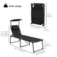 thumbnail image 3 of Outsunny 2-Piece Folding Chaise Lounge, Reclining Tanning Chairs, Black, 3 of 10