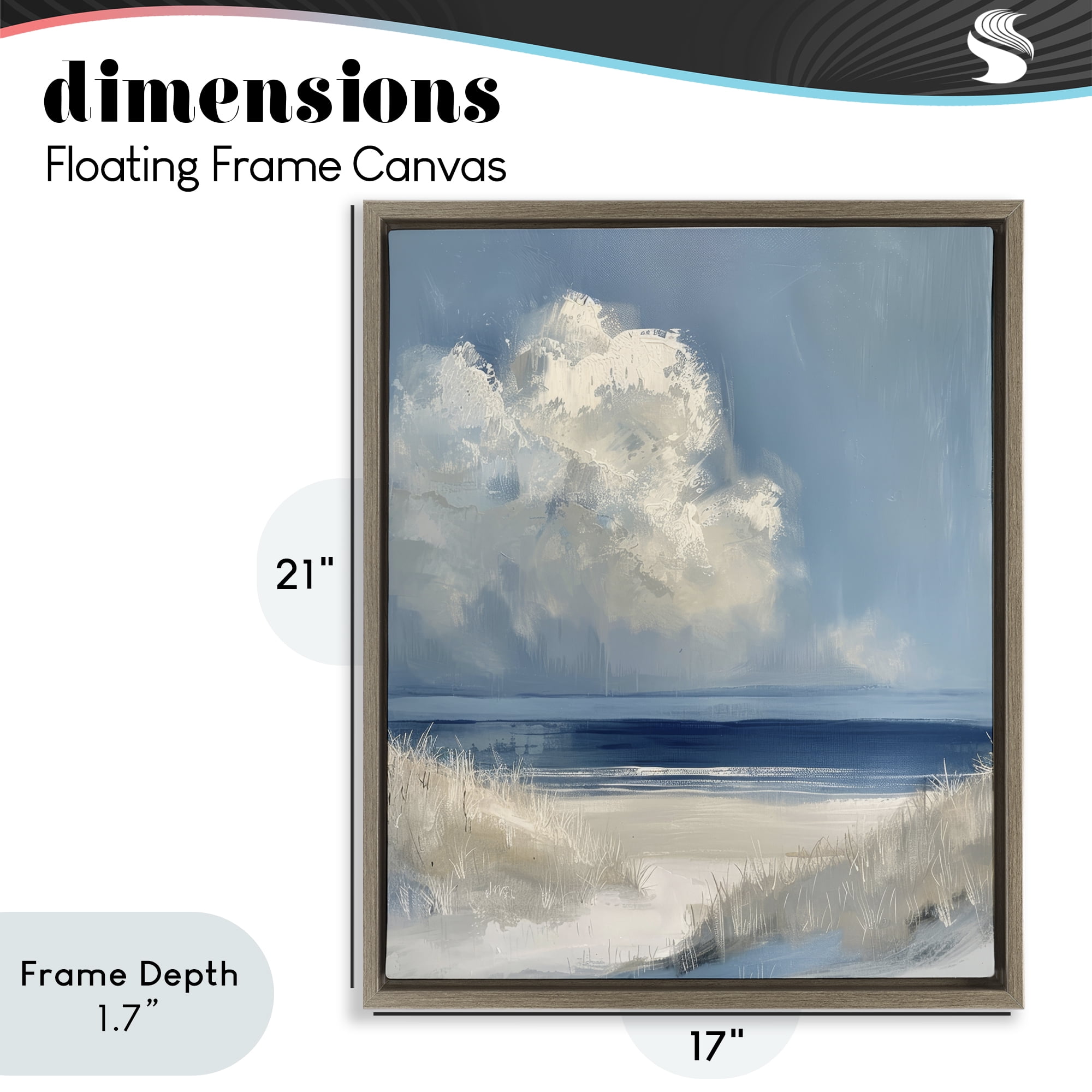 Stupell Industries Dark Waters Ahead Brown Framed Floater Canvas Wall Art, design by Petal Prints Design
