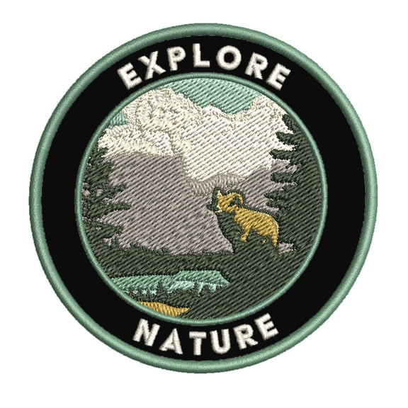 Explore Nature! 3.5 Inch Iron Or Sew On Embroidered Fabric Badge Patch Seek Adventure, National Park Iconic Series