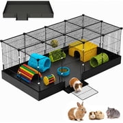 20 Planes Guinea Pig Cages Enclosed Hamster Cage with Door & Waterproof Liner, Expandable Cage for Guinea Pigs, Metal Wire Yard Fence Rabbit Cage