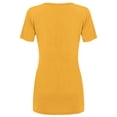 thumbnail image 2 of Made by Johnny Women's Casual Shirts Twist Knot Tunics Tops S MUSTARD, 2 of 6