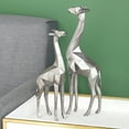 thumbnail image 4 of 12", 15"H Silver Polystone Giraffe Sculpture, by CosmoLiving by Cosmopolitan (2 Count), 4 of 10