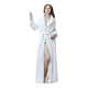 thumbnail image 1 of Gibobby Bata satin mujer Cinturón Fleece Ropa de dormir para mujer Cálido Albornoz largo Pijamas sólidos de felpa Color Camisón Damas Ropa de dormir integrada(Blanco,M), 1 of 4