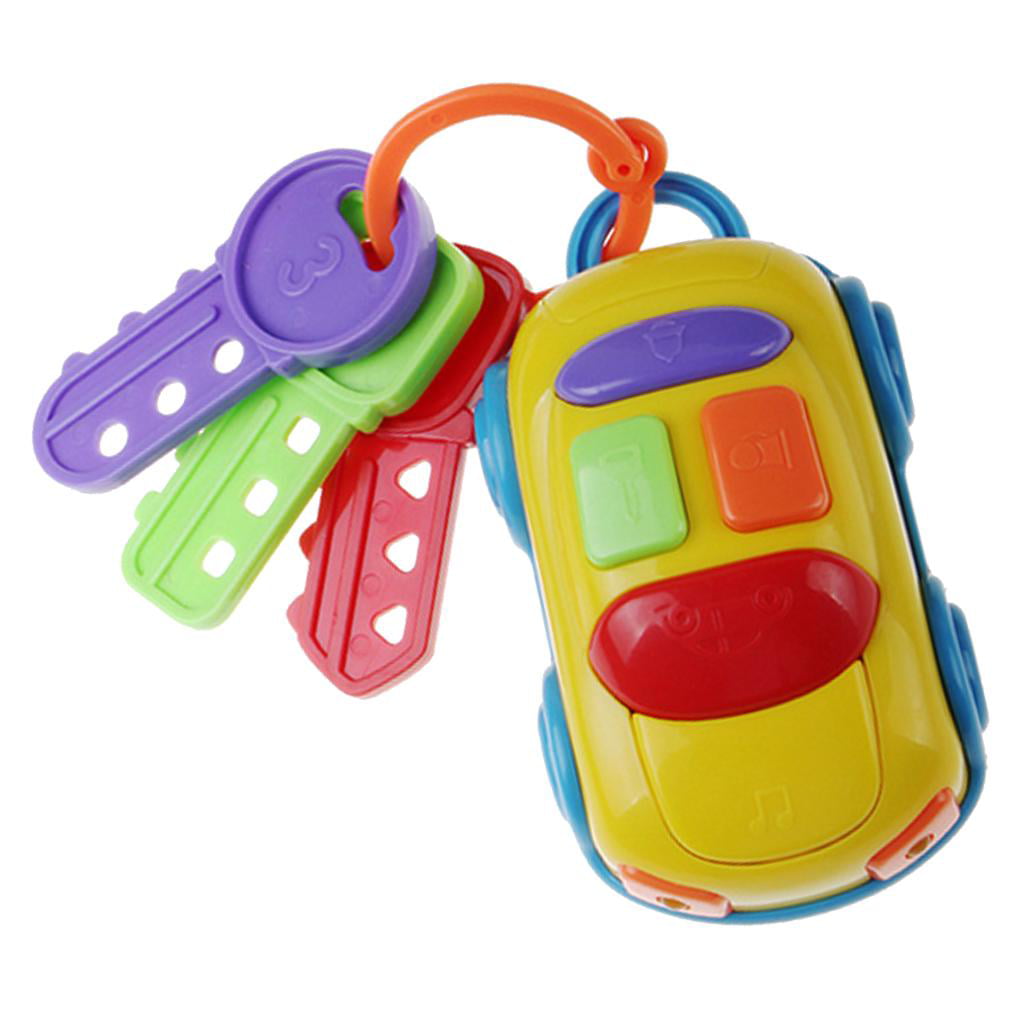 Music Car Key Shaped Toy Crib  Toy Baby Bed Pram Kid Educational Toy 