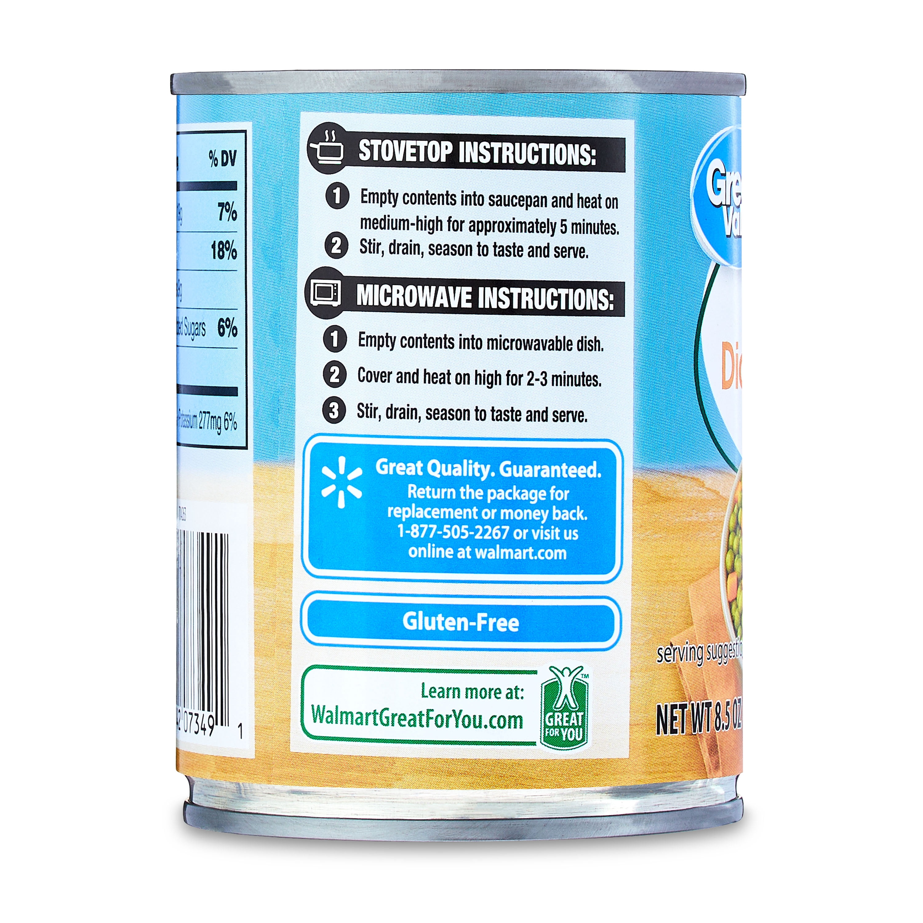 Great Value Peas & Diced Carrots, 8.5 oz Can