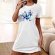 thumbnail image 1 of Camisón corto de mujer, vestido de largo medio con estampado de moda, camisón corto extragrande de mujer, camisón de manga corta con estampado de pecho a la moda, camisón de mujer, 1 of 5