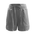 thumbnail image 6 of YMNXA Women's Casual Summer Shorts High Waist Solid Color Loose Comfortable Shorts With Lined Pockets For Outdoor Activities And Daily Wear,Dark Gray,Xxxl, 6 of 7