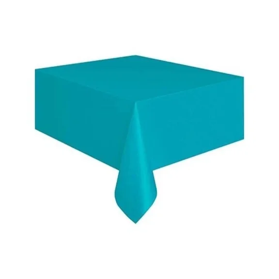 Teal Plastic Party Tablecloth, 108 X 54In