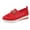 Red, variant on Women's Slip-Ons Sneakers, Womens Loafers, Ladies Fashion Canvas Sneakers, Flats Shoes Lightweight Soft Sneakers Metal Chain Decoration Casual Shoes Non Slip Comfortable & Light-Weight Shoes