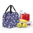 thumbnail image 6 of Lsque Skull flower white blue Pattern Lunch Bag Women/Men Insulated Lunch Box,Small Leakproof Cooler Food Lunch Containers Reusable High Capacity Lunch Tote Bags, 6 of 6