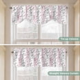 thumbnail image 3 of Tie Up Valance for Windows Pink Leaf Curtains Valances Rod Pocket Valance Window Treatments Grey Leaves Branches Balloon Curtains for Kitchen Living Room Bedroom Bathroom Decor 54x18 Inch, 3 of 9
