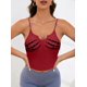 thumbnail image 4 of Camisola Corta Sin Mangas con Estampado de Calavera de Halloween para Mujer Rojo S, 4 of 8