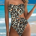 thumbnail image 3 of Gibobby Trajes de baño mujer una pieza Traje de baño de una pieza de bikini para mujer Traje de baño sexy de moda sin espalda de color sólido(Café,XL), 3 of 4