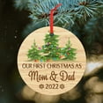 thumbnail image 4 of 5 Pcs Ceramic Ornaments, Our First Christmas As Mom and Dad 2022 BNN549Ov1, Christmas Tree Decorations, Christmas Ornaments 2022, Circle, 4 of 6
