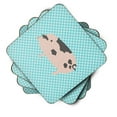 thumbnail image 2 of Carolines Treasures BB8114FC Gloucester Old Spot Pig Blue Check Foam Coaster, Set of 4, 2 of 3