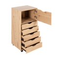 thumbnail image 6 of Drawer Dresser Storage Cabinet for Makeup Dresser Tall Chest of Drawers, Drawer Chest Makeup Cabinet for Bedroom by Naomi Home-Color:Natural,Size:6 Drawer, 6 of 12