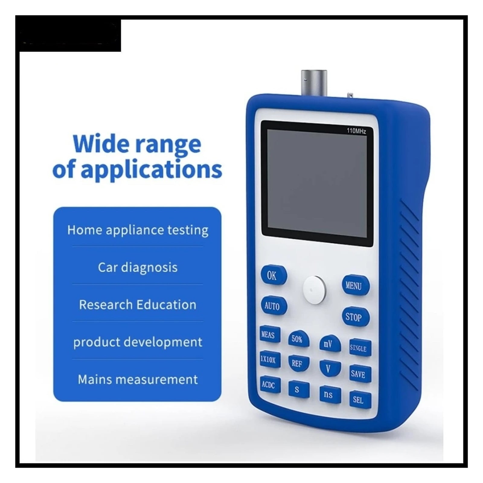 Digital Oscilloscope 500MS/s Sampling Rate 110MHz Analog Bandwidth Support Waveform Storage ,Professional Designed