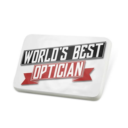 Porcelein Pin Worlds Best Optician Lapel Badge – NEONBLOND