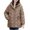 Khaki, variant on Njagoc3 Hooded Jackets for Women Nylon Spandex Long-Sleeve Solid Color Zipper Pocket Casual Coats