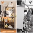 thumbnail image 3 of 4-Tier LED Bookshelf, Display Shelf with Light, LED Bookcase with Metal Frame, Corner Standing Etagere Organizer Tower Bookcase for Living Room, Bedroom, Office, 3 of 7