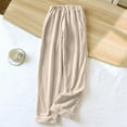 thumbnail image 6 of AINIYS Women's Flannel Pajama Pants Striped Soft Drawstring Trousers for Home Sleep Daily Wear Purple XL, 6 of 6