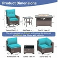 thumbnail image 2 of ALAULM 11 Pcs Patio Furniture Set with 2 Wicker Swivel Chairs & Stainless Steel Gas Fire Pit Table, Brown/Blue, 2 of 8