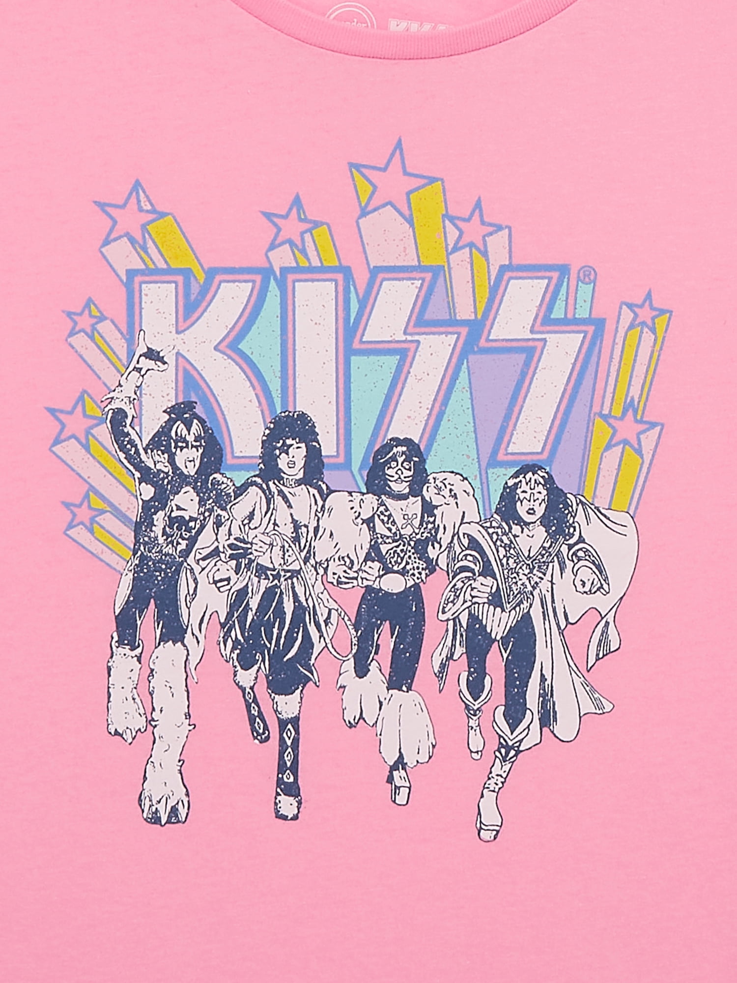 Wonder Nation Girls KISS Graphic Short Sleeve T-Shirt, Sizes 4-18 - Walmart .com