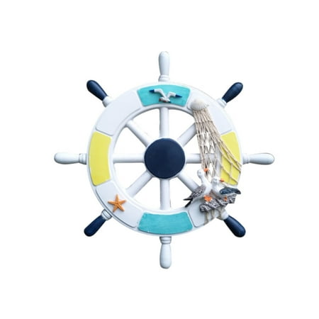 

WOCLEILIY 28Cm Helm Helmsman Steering Wheel Window Background Wall Pendant Decorative Crafts Hangs