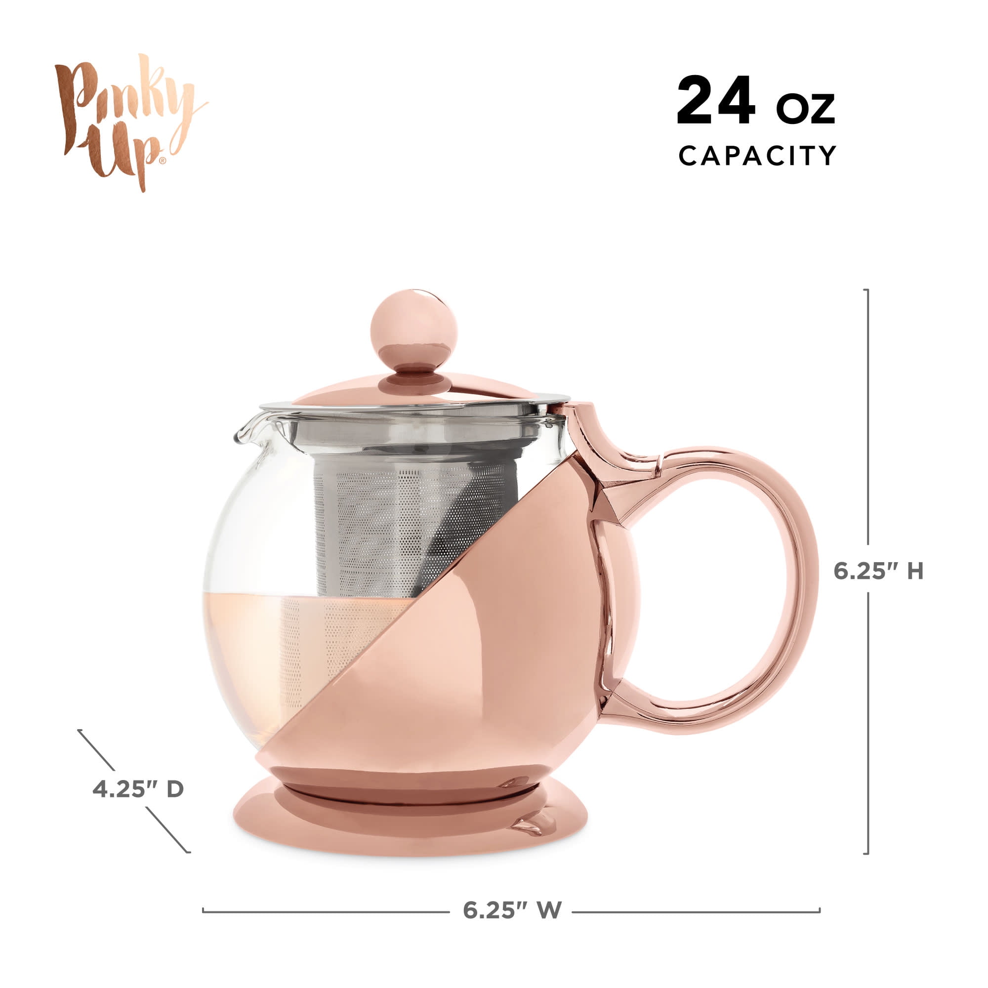 Pinky Up Chas Mini Glass Teapot, Loose Leaf Tea Infuser, Hot Tea Or Iced Tea  Maker, Small Teapot, 16 Ounce Loose Leaf Infuser, Iridescent, Set Of 1 :  Target