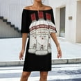 thumbnail image 2 of Smirnoff Vodka Alcohol Glass Bottle Women's Off The Shoulder Ruffles Summer Wedding Guest Loose Casual Party Beach Dress, 2 of 9