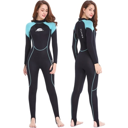 XUKER Women Men Wetsuit 2mm 3mm Neoprene Wet Suits Front/Back Zip in Cold Water Full Body Dive Suit for Water Sports