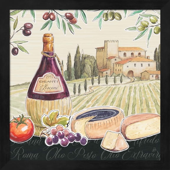 Tuscan Flavor II by Daphne Brissonnet, Framed Wall Art, 13.25W x 13.25H