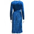 thumbnail image 4 of Robe en Velours à Manches Longues pour Femmes Mode Velours Couleur Unie Robe Longue Longueur Genou, 4 of 5