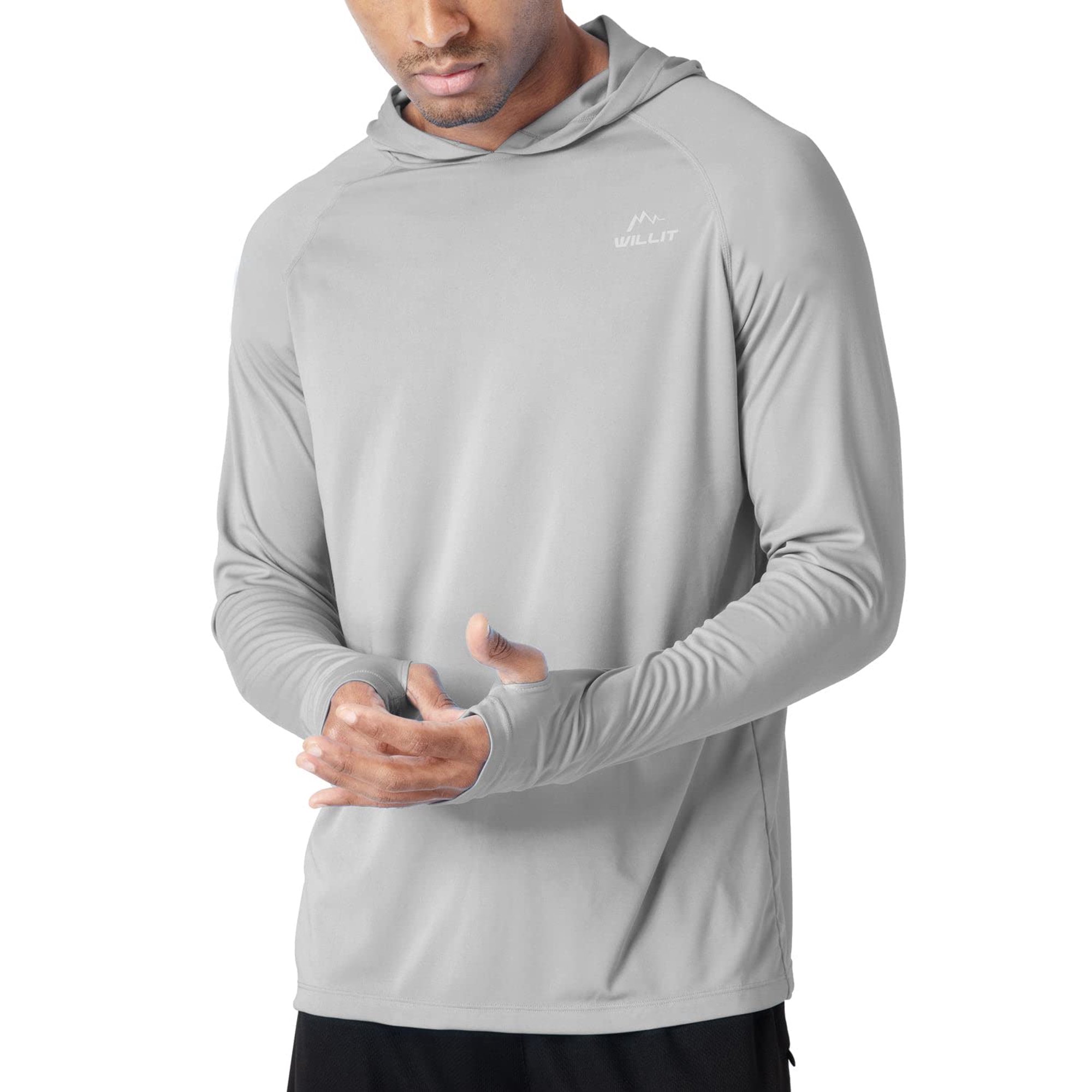 Willit Mens UPF 50+ Sun Protection Hoodie Shirt Long Sleeve SPF Fishing  Outdoor UV Shirt Hiking Lightweight gray S | Walmart Canada