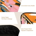 thumbnail image 3 of Iauyy Rhombus Cosmetic Bag with Handle Large Capacity Luxury Twill Travel Makeup Bag ,A Vibrant Orange Background, 3 of 8