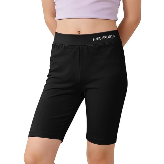 MGDXOX Girls Printed Athletic Biker Shorts High Waist Stretchy Soft Knee Length Shorts Breathable Bottoms for Sports Running and All Season Casual Wear Black 6 Years
