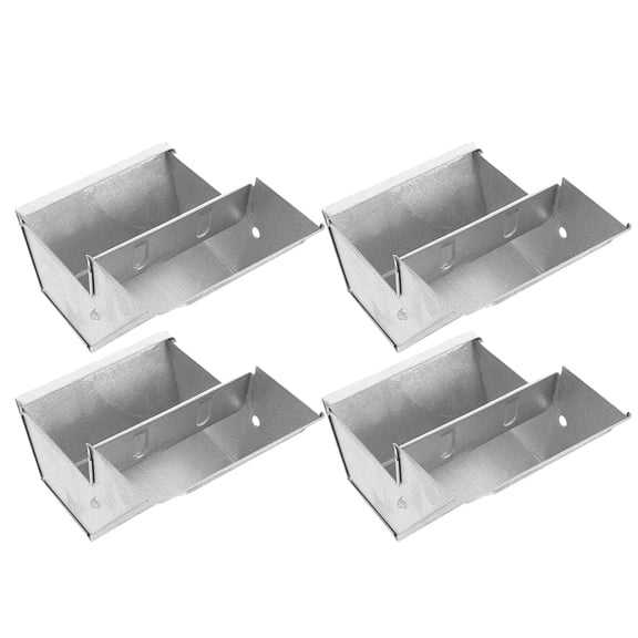 Hemobllo 4Pcs Silver Metal Rabbit Feeder Box Easy Cleaning Refilling Versatile Indoor Outdoor Use