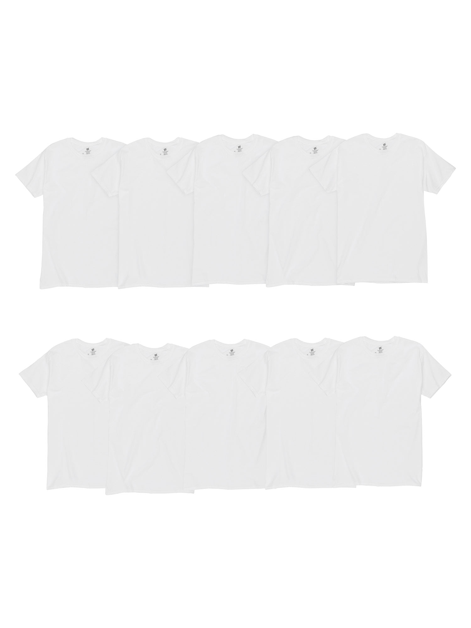 Hanes - Hanes Men's White Crew Neck T-Shirt, 10-Pack - Walmart.com ...