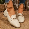 thumbnail image 2 of HAOTAGS Women Low Heel Casual Loafers,Breathable Slip On Flat Toe Everyday Shoes White, 2 of 2