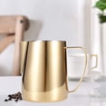 thumbnail image 5 of ABCISI Milk Frothing Pitcher, 12oz/350ml Gold Steamer Cup Stainless Steel Espresso Steaming Pitcher Milk Jug for Espresso Machines, Cappuccino, Latte Art (350ml), 5 of 9