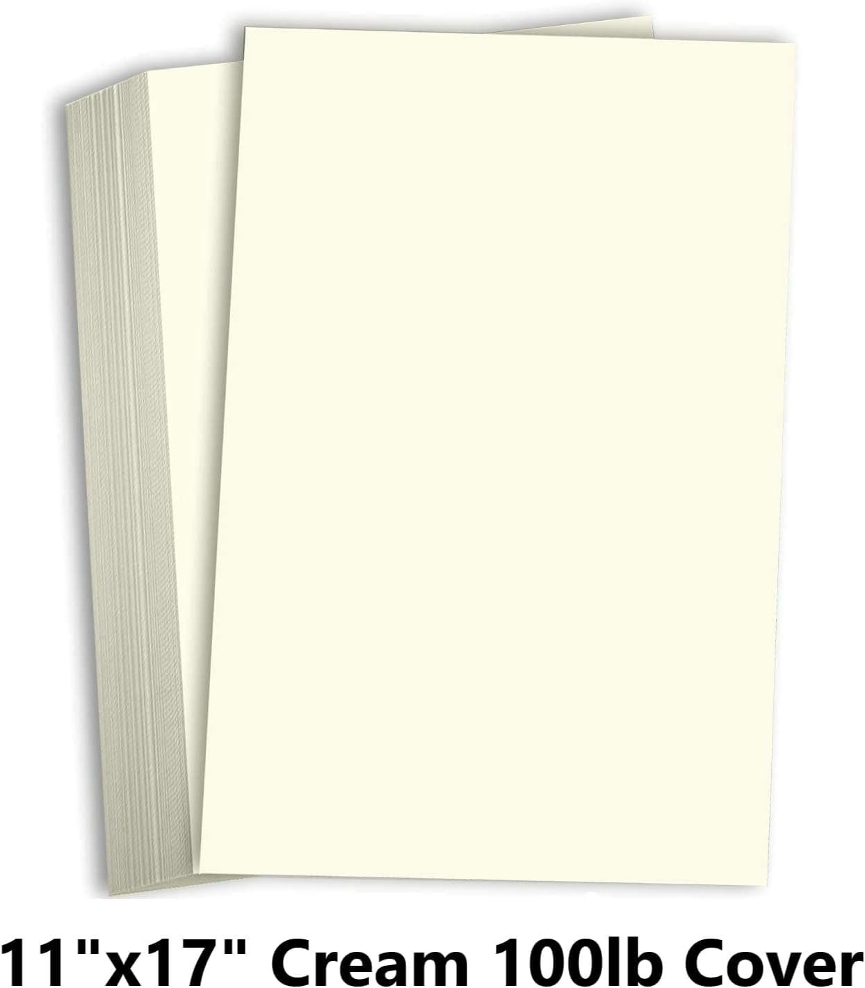 Hamilco Cream Cardstock 11x17 Paper Heavy Weight 100 lb Cover Card Stock - 50 Pack