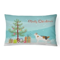 Carolines Treasures CK4639PW1216 Korean Bobtail Cat Merry Christmas Canvas Fabric Decorative Pillow, 12H x16W,