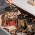 thumbnail image 7 of Shoreew Sealed Spice Jar Airtight Seasoning Storage Organizer Round Stackable Clear Spice Bottle with Handle for Kitchen Counter Pantry, 7 of 7