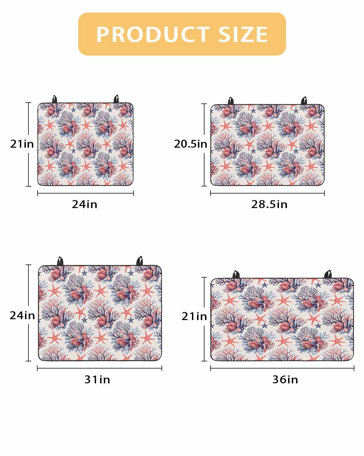 nqOlkjepod Large Induction Cooktop Protector Mat 24"x21", Coastal Coral Stove Top Covers for Electric Stove, Red Starfish Ocean Retro Decorative Stove Burner Cover Mats, Glass Top Stove Cover