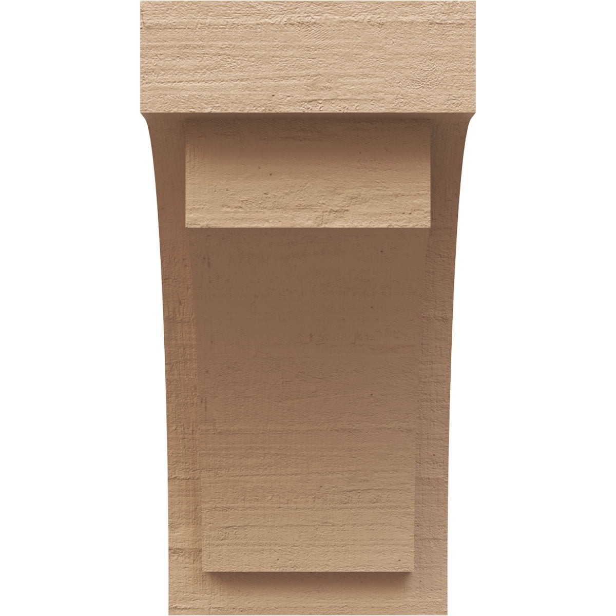 8"W x 8"D x 16"H Wide Rivera Rough Cedar Woodgrain TimberThane Corbel, Primed Tan