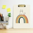 thumbnail image 2 of FORMRS Acrylic Clipboard with Low Profile Clip Standard A4 Letter Size, 12.5" x 9", White Cat Rainbow, 2 of 8