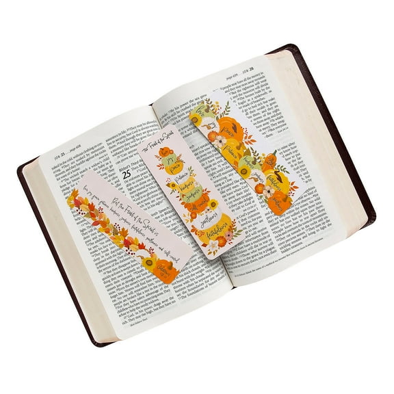 Fun Express 6" Religious Fruits of the Spirit Fall Pumpkin Cardstock Bookmarks - 24 Pieces